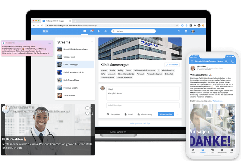 Beispiel für Nutzung von Beekeeper in einer Klinik