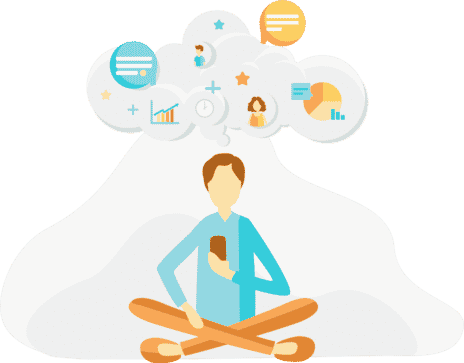 Meditierender Mann mit Beekeeper