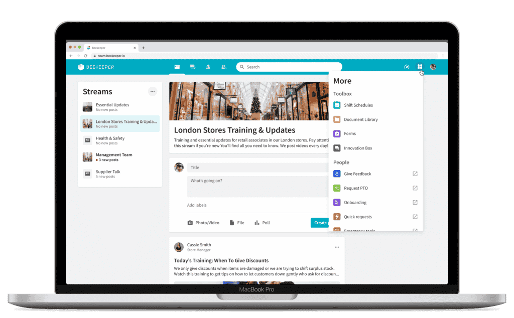 saving retail workers time with Beekeeper